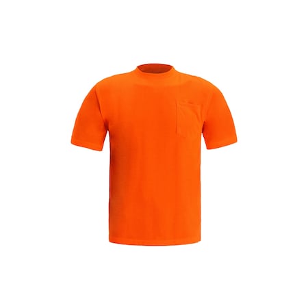 2W International Hi-Vis Short Sleeve T-Shirt, 100% Polyester, Orange, 2XL TS113 2XL